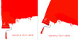 Red roller painting the white wall. Two backgrounds vector Red roller painting the white wall. Two backgrounds vector