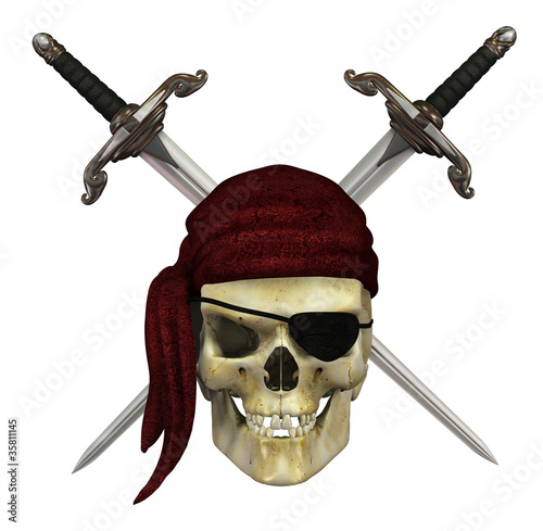 Illustration: Pirate Skull with Daggers Pirate Skull with Daggers