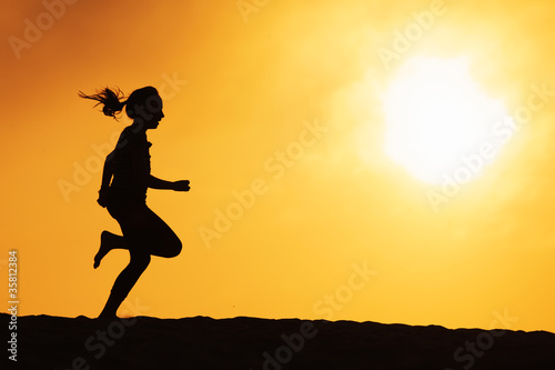 Photo: Running girl silhouette Running girl silhouette