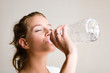 Thirsty young blond woman.