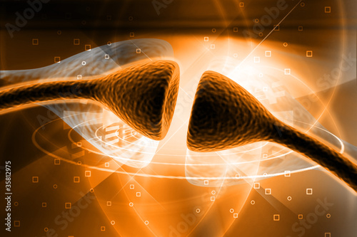 Illustration: Digital illustration of Synapse in color background Digital illustration of Synapse in color background