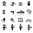 Icons set law and justice