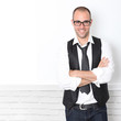 Trendy guy wearing black and white