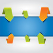 Blue vector banner surrounded by arrows