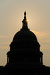 Capitol dome silhouette in sunset - Washington DC USA