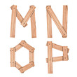 alphabet Letter M,N,O,P from wood board with clipping path alphabet Letter M,N,O,P from wood board with clipping path