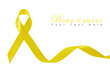 Yellow Ribbon a Symbol of Bone Cancer with copy space