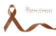 Brown Ribbon a Symbol of Colon Cancer with copy space