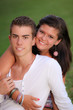 Photo: smiling young couple with white perfect straight teeth smiling young couple with white perfect straight teeth