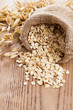 Oat flakes spilling