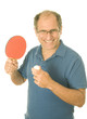 senior man playing ping-pong table tennis