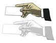 Hand with white blank card Hand with white blank card