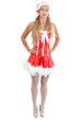 christmas girl seductive isolated on white background