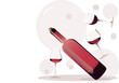 wine bottle with wine glasses