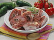 Tranches de mouton cru