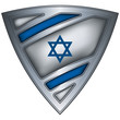 Steel shield with flag Israel