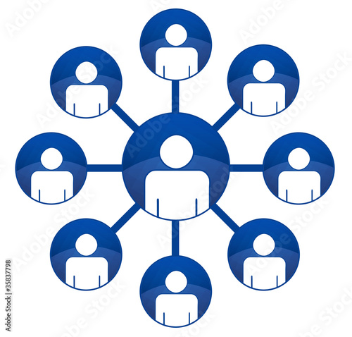 Illustration: hierarchie - réseau social - échange - communiquer hierarchie - réseau social - échange - communiquer