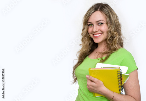 Photo: Attractive girl with a notebook Attractive girl with a notebook