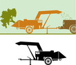 Wood chipper chipping wood Wood chipper chipping wood