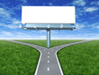 Cross roads with billboard