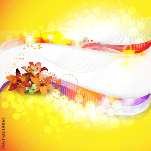 Vector: Colorful background with flowers Colorful background with flowers