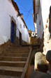 Old Colonial street in Cuzco with Stairs going up Old Colonial street in Cuzco with Stairs going up