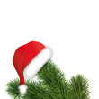 Weihnachtsmütze mit Tannenzweige