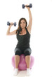 Photo: middle age senior woman fitness exercising dumbbell weights cor middle age senior woman fitness exercising dumbbell weights cor
