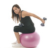 Photo: middle age senior woman fitness exercising dumbbell weights cor middle age senior woman fitness exercising dumbbell weights cor