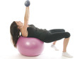 Photo: middle age senior woman fitness exercising dumbbell weights cor middle age senior woman fitness exercising dumbbell weights cor