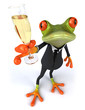 Grenouille et champagne Grenouille et champagne