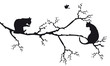 Zweig mit Katzen