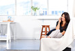 Happy woman on telephone