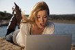 shocked computer outdoors shocked computer outdoors