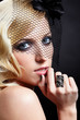 beautiful blonde in veil