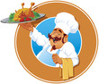 THE JOLLY COOK WITH A ROASTED CHICKEN