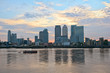 Canary Wharf, over the River Thames, London, England, UK, Europe