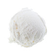 Eine weiße Kugel Eis auf weißem Hintergrund