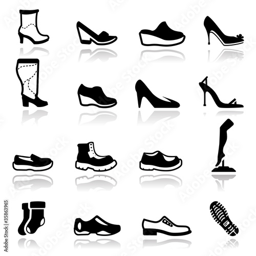Vektor: Icons set Footwear Icons set Footwear