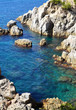 Stones and rocks at the edge of sea