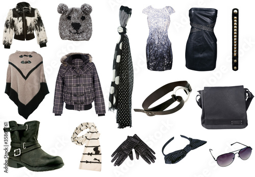Photo: collection of woman clothes collection of woman clothes