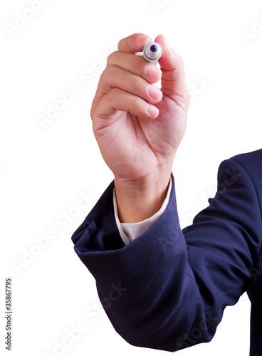 Photo: hand holding pen isolated hand holding pen isolated