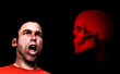 Scared Man And Skull