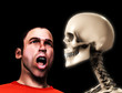 Scared Man And Skull