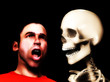 Scared Man And Skull