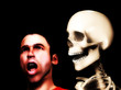Scared Man And Skull