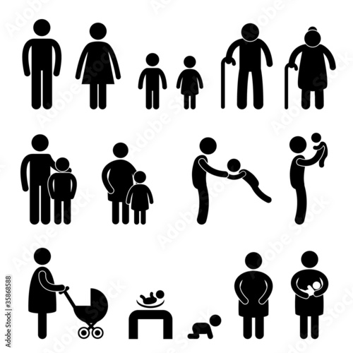 Vektor: Happy Family Icon Sign Symbol Pictogram Happy Family Icon Sign Symbol Pictogram