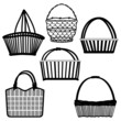 Basket Bag Container Wired Wooden Craft