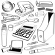 Vektor: Office Stationery Sketch Tool Equipment Doodle Office Stationery Sketch Tool Equipment Doodle