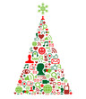 Christmas tree with social media icons Christmas tree with social media icons